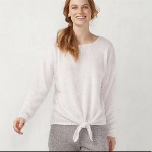 LC Lauren Conrad Fluffy Wispy Tie Waist Lightweight Sweater Women's Size…